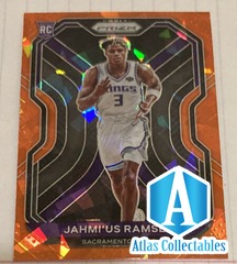 2020-21 Panini Prizm Jahmius Ramsey Orange Cracked Ice RC Rookie Card #263 Kings